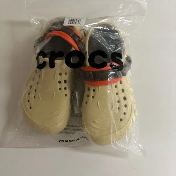 Echo Crocs Cream and Orange Mules Perforated Comfort Design Men’s 6/Women’s 8. - Picture 5 of 7